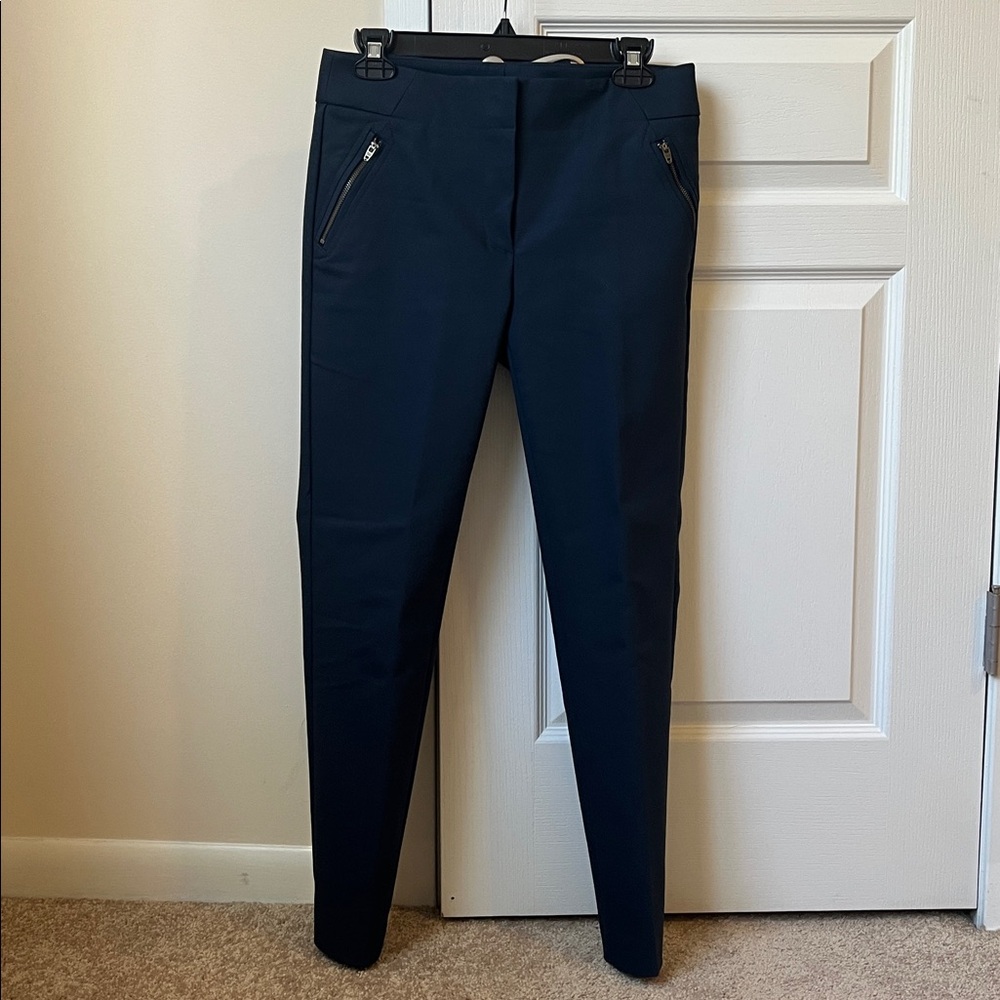 LOFT Navy Trousers with Gold Accents